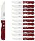 Tramontina - Couteau à Steak Rouge Jumbo 25cm. INOX et technobois. X 12