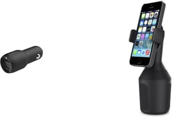 Belkin Premuim Car Bundle(Dual USB Car Charger 24W & Car Cup Mount)