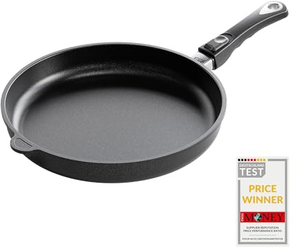 AMT Gastroguss The World´S [...] Frying pan Non-Induction, Diameter 32 cm, Height 5 cm, cast Aluminium (Aluminium), Lotan® Non-Stick Coating for Fat-Free-Frying, AMZN-532-E