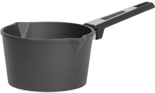 SKK kleiner Aluguss Soßentopf Ø 18 cm - induktionsgeeignet - hoher Antihaft Stieltopf mit 2 seitlichen Ausgießern - Made in Germany