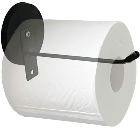 Magnetic Toilet Paper Roll Holder Tissue Roll Holder, Strong Magnet - for Refrigerator, Washer and Dryer Side, Boat, Van Camper,BBQ Grill - No Drilling or Nailing or glueing Needed (Black