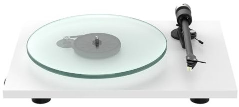 Pro-Ject Audio Systems Pro-Ject T2, Audiophiler Plattenspieler mit massiven Glasteller und Sumiko Rainier (Weiß)