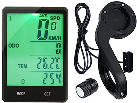BESPORTBLE Fahrradgeschwindigkeit Statisches Heimtrainer Fahrrad Kabelgebundener Tachometer Tacho Mit Rücklicht Fahrradcomputer Geschwindigkeitsmesser Kabellos Fahrradtraining