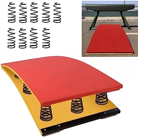 Gymnastik-Sprungbrett aus Hartholz, Sprungbrett für Erwachsene, Sprungbretter mit 9 Stahlfedern, Sportausrüstung für Turner, robust und reißfest, Belastung: 110 kg (Farbe: Grün)