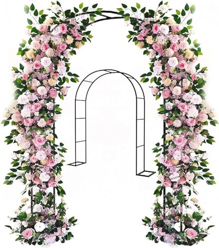 XUJIAY Rosenbogen, Garten-Torbogen Aus Metall, Pergola Rankhilfe Verzinkt Rost, Laubengang Rankgestell Mit Sockel Für Verschiedene Kletterpflanzen, Einfache Montage, 6 Größen,140x230x40CM