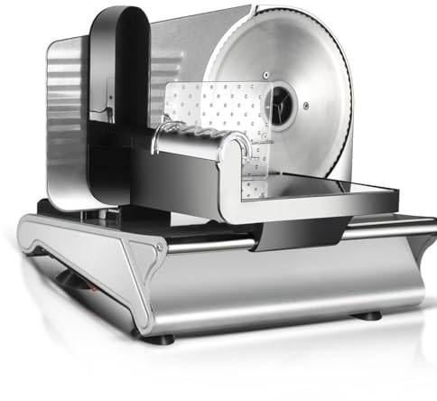 YEHOZZ Electric Meat Slicer, 200W Electric Deli Food Slicer Machine for Home, 0-15mm Adjustable Thickness,Electric Deli Meat Cheese Food Slicer Cutter Machine for Lunch Meat, Steak, Beef