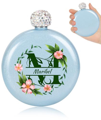 Botella de vino personalizada y linda para mujer con tapón brillante
