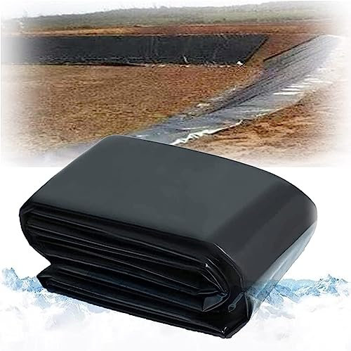 Flexible Butyl Rubber Pond Liner with Underlay 3M x 3M 4M x 3M 5M x 5M 6M x 5M Impermeable Film for Garden Ponds Fish Pools Fountains and Streams Ideal for Outdoor Landscaping