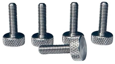 Precisiongeek Vis moletée M4 x 15 mm - En acier inoxydable - 5 pièces - Usinée CNC - Réglable à la main - Pour meubles, modélisme et mécanique - Fabriqué en Union européenne