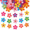BETESSIN 120Pcs Confettis de Table Rétro en Papier Motif Fleurs Colorés Décoration Table Hippies des Années 70 Anniversaire Pâques