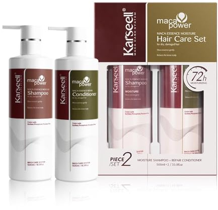 Karseell Sets de Shampooing et Après-shampooings, Soin Réparateur pour Cheveux Secs et AbiméS Tous Types de Cheveux, 2 x 500ml