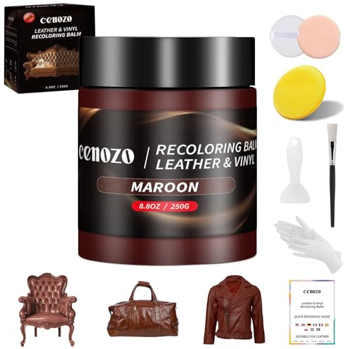 cenozo Flüssigleder Kastanienbraun,Leder Reparatur Set,Lederpflege für Ledercouch,Autositz Reparatur,Vinyl Möbel,Kunstleder Reparaturset Für Reparatur Lederfarbe,Fleck,Schramme,Risse und Bleichen