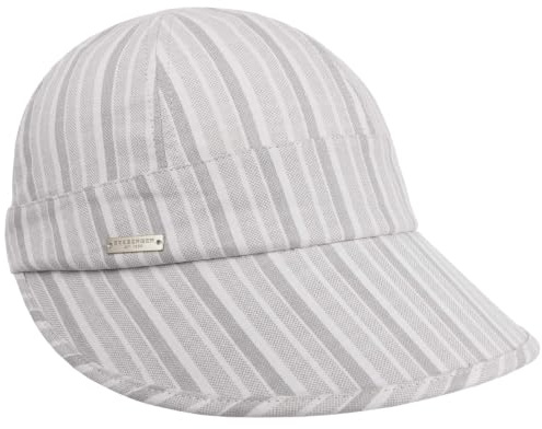Seeberger Malea Stripes Skärmkeps Damer - solkeps visir dam damkeps med skärm, foder, Sluten på baksidan Vår-sommar Sommar - One Size grå