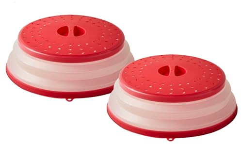 Microwave Cover for Food Microwave Splatter Cover, Dishwasher without Bisphenol A Safe 10.5 inches (Red)