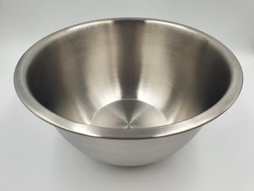 Fackelmann Mixing Bowl 26cm, Stainless Steel, Extra Deep, Food Safe, Baking Cooking Preparing, Large Dish, Fridge & Freezer Safe, Durable & Lightweight, Versatile, Rimmed Nesting Bowls, 3600ml
