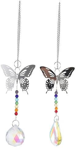 Toyvian 2 Piezas Adorno Colgante de para Ventana Prisma Decorativo de Atrapa Soles Elegante y Duradero para Decoración de Interiores y Exteriores