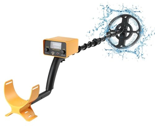 Metal Detector Pinpointer Gold Finder Machine Cacciatore Di Tesori Portatile Rilevatore Di Metalli Impermeabile Con Profondità D'oro Rilevazione Accurata(Yellow With headphones)