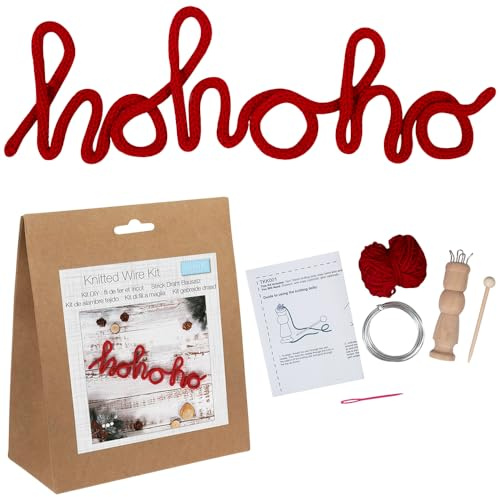 Crafty Capers Ho Ho Ho | French Knitting Wire Word Christmas Kit | with Knitting Dolly