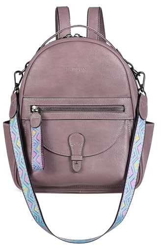 FADEON Mini Backpack Purse for Women, Designer Leather Cute Roomly Small Backpacks, Ladies Shoulder Backpack Fashion Handbag
