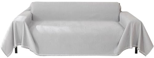 Yoller Couch Überzug, 180 x 300 cm Sofaüberwurf Weich Strapazierfähig, Utschfest Sofaüberwurf für Wohnzimmer, Hellgrau