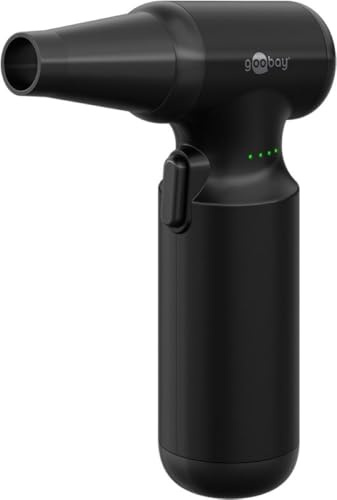 goobay soffiatore per polvere Advanced con 3 livelli, batteria da 6.000 mAh, 110.000 giri/min, fino a 80 minuti di autonomia, incl. 8 accessori per rimuovere la polvere da tastiere, PC, 77830