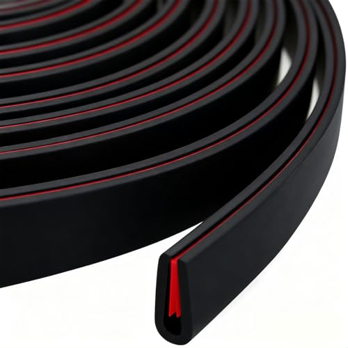 Rusoz Gummi Kantenschutz U Profil Kunststoff, Passform 0-2 mm Kantenschutz für Bleche Flexibler Selbstklebender Autotür Kantenschutz(Schwarz, 3m)