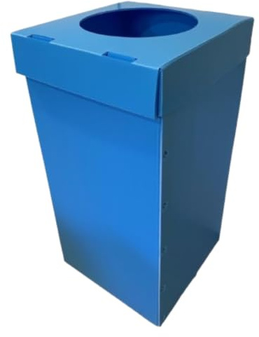 ZETA TRADES Contenedor de Reciclaje Azul 80L - Cubo Basura Exterior e Interior Grande, Papelera de Polipropileno Resistente para Comunidad, Terraza y Jardín, Pack de Clasificación Residuos Duradero