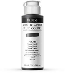 AV Acrylicos Vallejo: Farbe Vallejo Acrylic Fluid Color 68319 Ivory Black (100ml)