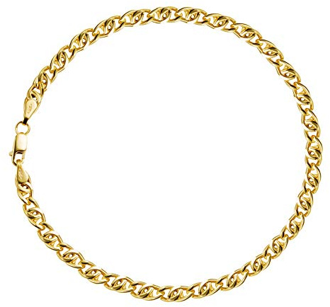 PRINS JEWELS 8er Panzer Armband 14 Karat 585 Gelbgold 4 mm Unisex
