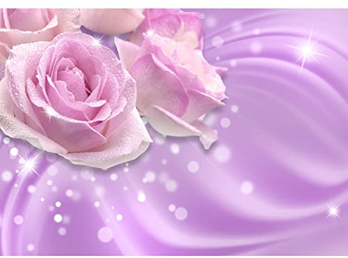 Runa Art Fototapete Blumen Rosen 352 x 250 cm Vlies Tapeten XXL Moderne Wandtapete Wohnzimmer Schlafzimmer Violett 9357011a