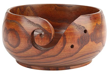 Garnschale für Wolle, Handgefertigte Garnschale aus Holz zum Stricken und Häkeln (14–16 cm)