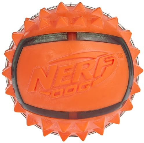 Nerf Dog Hundespielzeug TPR Spike Ball, Hundespielball, aus thermoplatischenmGummi, 6,3cm, blau/orange
