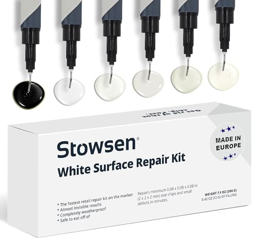Ceramic and Tile Repair Kit by Stowsen - Also Works as Fiberglass Repair Kit I Ideal to Fix Your Broken Chip or a Crack on Marble, Corian and Granite Countertops