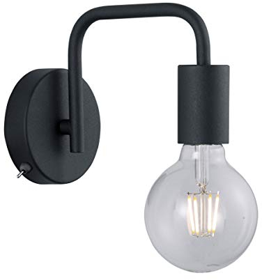 TRIO Leuchte Wandleuchte Diallo 208070132, Metall Schwarz matt, exkl. 1x E27