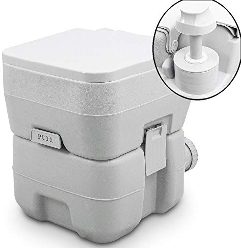 Bituxx Tragbare Campingtoilette Reise WC mobile Chemietoilette Campingklo 20L mit Kolbenpumpe und Doppelspühlung