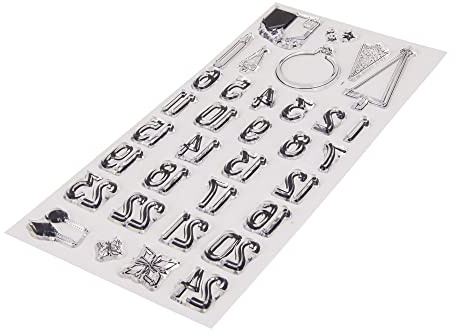Rayher Clear Stamps Adventskalender Zahlen 1 – 24, Motiv Nordic, Bogengröße 97 x 205 mm, 24 Zahlen und 10 Motive, klar, transparente Stempel, durchsichtig, Silikonstempel, 50222000