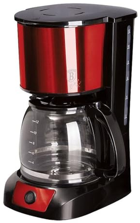 Berlinger Haus, Cafetière électrique, Collection Burgundy, résistance à la température 120 ° C, Fonction anti-goutte, Antiadhésive, Garde au chaud, Lumière LED bleue, 800 Watts, 1,5 L