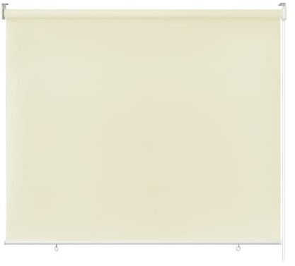 Froadp 180x140cm Außenrollo Sichtschutzrollo mit Reflektierende Thermofunktion Kunststoffbeschichtung Senkrechtmarkise Außen Vertikalmarkise Fensterrollo für Balkon Terrasse Garten (Beige)