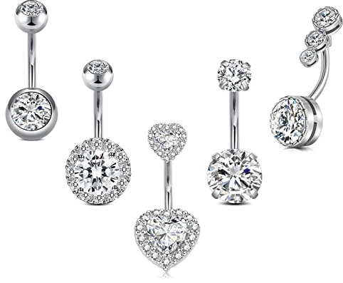 Incaton bauchnabelpiercing Ring 14 Gauge Edelstahl Piercing Bauchnabel Nabelpiercing Silber 10mm