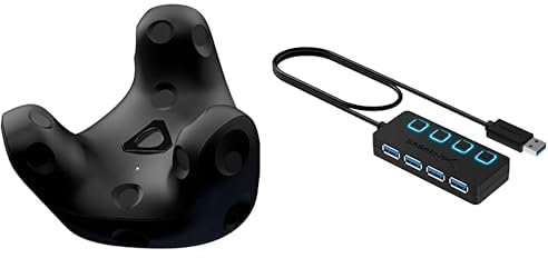 HTC VIVE Tracker 3.0 & Sabrent 4-Port USB 3.0 Hub avec des commutateurs et des voyants d'alimentation individuels (HB-UM43)