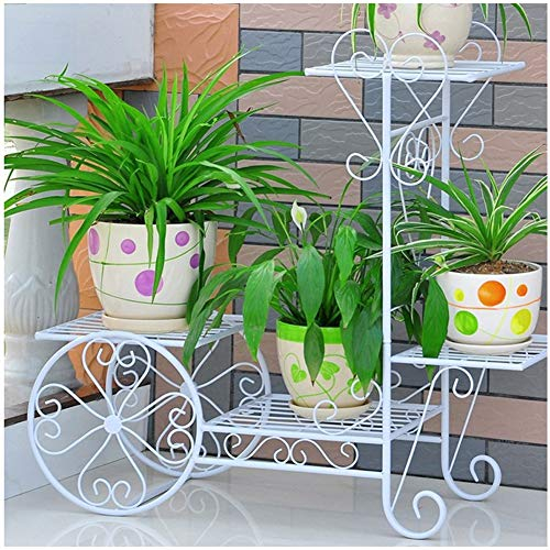 FLBT Pflanzenständer Blumenständer Blumenwagen Rack Display Metall Indoor Blumentopf Regal Garten Dekorative Blumentopfhalter Perfekte Dekoration (Color : Black, Size : M)