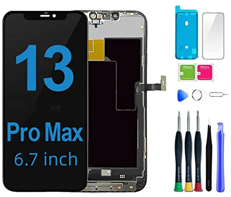 bstdianzi Kit de remplacement pour iPhone 13 Pro Max écran tactile numériseur LCD 3D Touch pour modèle A2484, A2641, A2643, A2644, A2645 Pièce de réparation avec outils