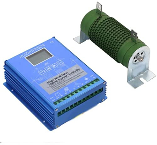 FENGSSLL Controlador de Carga híbrido Solar eólico de 12000 W 12 V/24 V/48 V con generador de turbina eólica de Carga de Descarga Regulador automático del Panel Solar, para turbina eólica,12V