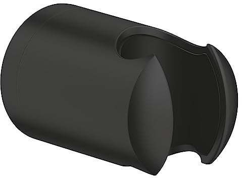 GROHE Vitalio Universal QuickFix – Black Wall Holder for Hand Showers (Non-Adjustable, Including Screws and Dowels), Extra Easy to Fit with GROHE QuickGlue, Matt Black, 279582430