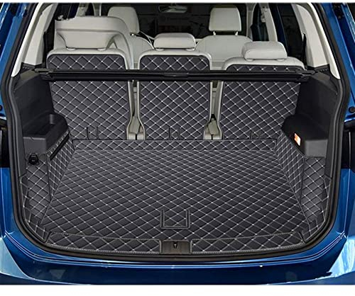 HABRAT Kofferraum Schutzmatte Spezielle Kofferraummatten Für VW Für Touran 5 Sitze 2016-2022 Kofferraumteppiche Cargo Liner Styling Gepäckabdeckungen Fußmatten Kofferraum (Farbe : Black with beige)