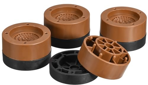 sourcing map Set di 4 alzate rotonde per mobili, altezza 3,5 cm, regolabili, per telaio del letto, tavolo, scrivania, gambe del divano, alzate per sedie, supporta 599,7 kg, marrone