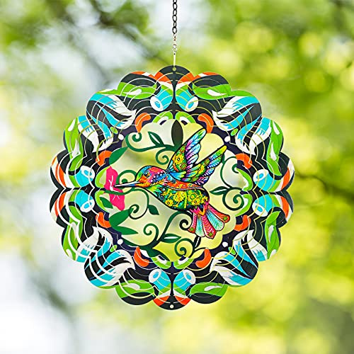Hummingbird Garden Ornaments, Outdoor Wind Spinners & Wind Chimes Pinwheels, Unique Birthday Gardening Gifts for Women, Mum & Grandma
