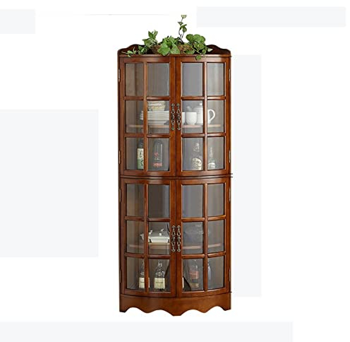 Vinoteca Gabinete esquinero for vinos con 2 puertas y estante ajustable, gabinete esquinero independiente for almacenamiento for baño, cocina, sala de estar o dormitorio Para almacenar vino ( Size : A
