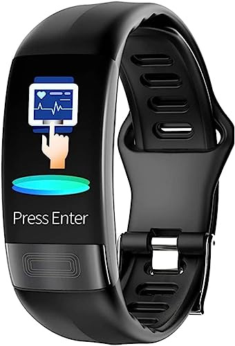 Smart Temperature Detection Watch, ECG+PPG Monitoring, Heart Rate/Blood Pressure/Oxygen Monitoring, Exercise Pedometer Smart Reminder,Black