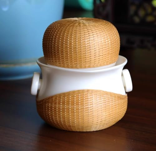 Piccola teiera Kungfu, set da tè cinese in porcellana, set di tazze da tè asiatiche fatte a mano in bambù con confezione regalo, set di tazze da tè tradizionali cinesi in ceramica, A13